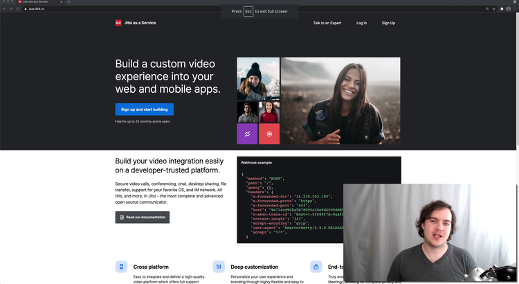 Embed Video Meetings into a Website or App